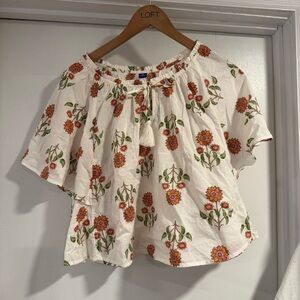 Old Navy Floral Blouse in Cream and Orange
